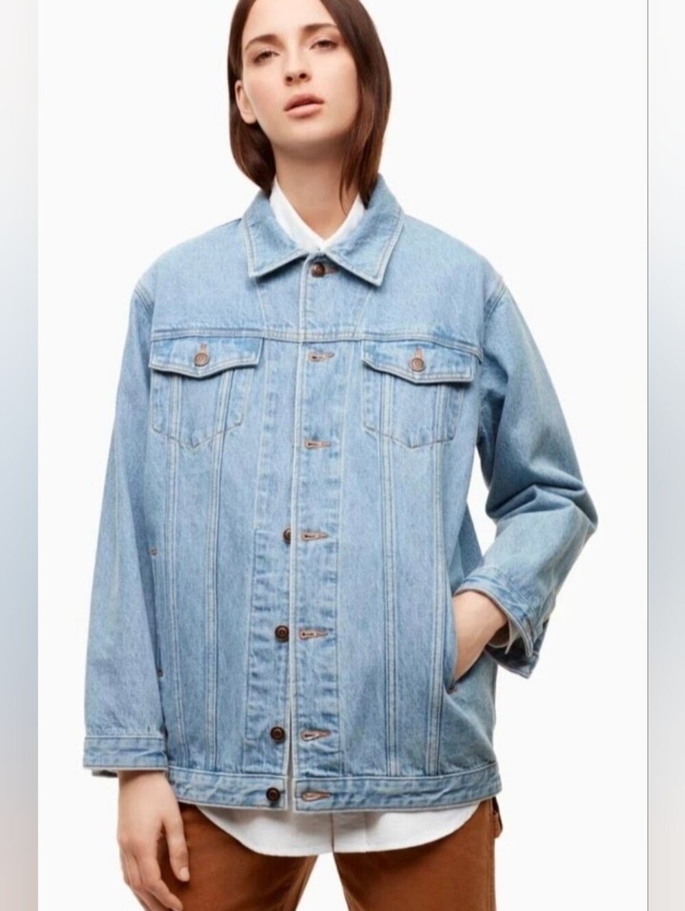 Aritzia Light Blue Oversized Denim Jean Jacket